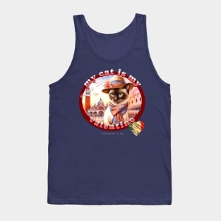 My Italian Valentine Cat Siamese Life 55Z Tank Top